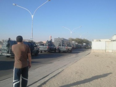 Security vehicles in Taimaa. Photo shared by @althuwaini on Twitter