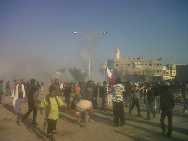 Protesters getting tear-gassed inside the cemetery 
