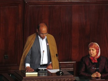 Moncef Marzouki, new president of Tunisia. Image by Hamideddine Bouali, copyright Demotix (13/12/11)
