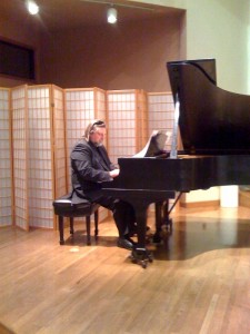 Russian pianist Valery Grohovski played jazz interpretations of Bach and Mozart in Austin, Texas, on January 20, 2012. Photo by Donna Welles.