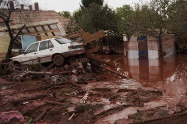 Residents of the town of Devecser, about 150 km west of the capital Budapest, hit by a flood of toxic sludge from an alumina factory were struggling to recover their belongings from the mud. Photo by Y ATTILA "BOGART" P., copyright © Demotix (6/10/10).