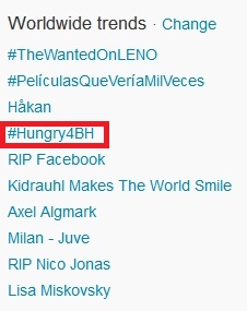 #Hungry4BH trends worldwide on Twitter 