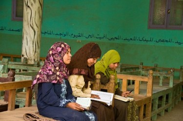 According to UN report in 2006, 41% of the adult females in Egypt are illiterate. Photo courtesy of Ilene Perlman. 
