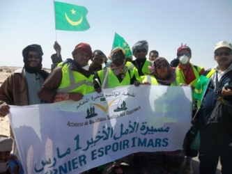 Activists at the beginning of the 470km march. Photo credit: Ahmed Jedou