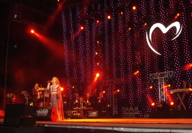 Syrian singer Mayada El-Hanaoui performing at the Mawazine festival in 2011. Photo from Flickr by Magharebia (CC BY 2.0)