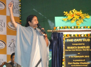 West Bengal Chief Minister Mamata Banarjee. Image by Dipyaman Sarkar. Copyright Demotix (04/02/12).