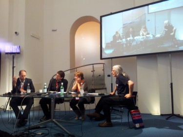GV at the festival: Bernardo Parrella and Antonella Sinopoli in the panel about open journalism. Picture: Kasia Odrozek