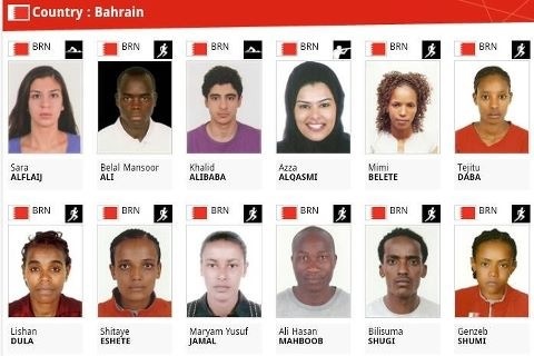  Nur drei der bahrainischen Olympiasportler haben bahrainische Eltern. Foto von @Ali_Milanello bei Twitter.