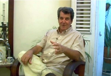 Oswaldo Paya, at his home. Screenshot from video by Tracey Eaton, taken with photographer's permission.