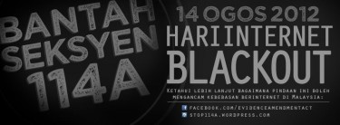 One of the #stop114a blackout banners in Bahasa Melayu