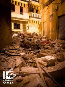 الحي الأثري في باب الدير بمدينة حمص بعد دماره