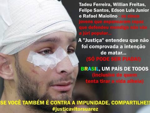 Banner in support of Vitor Suarez, by Rede Esgoto de Televisão on Facebook