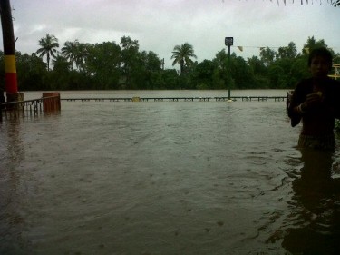 Flood in Bocaue, Bulacan located north of Manila. Photo from Facebook page of Almond Andres.