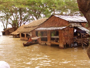 Flood in Myanmar's delta region. Photo by Nay Myo Zin, via Facebook.