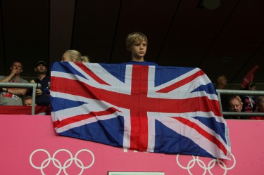 A young Team GB fan shows his support. Image by David Mbiyu, copyright Demotix (31/07/2012).