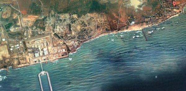 The proximity of Idinthakarai, and nearby villages to the Koodankulam nuclear power plant at the Indian Ocean. Image courtesy Google maps