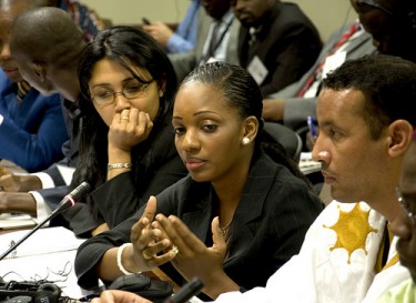 Delegates from Madagascar and Mali at the Young African Leaders Forum Hosted by Obama. Image taken by author.
