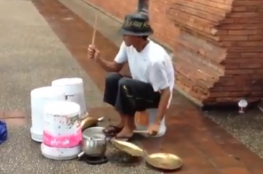 Click through for a great street drummer's performance video!