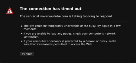Screenshot of an error message that many Kyrgyzstanis trying to access the infamous video on YouTube get.