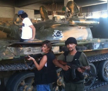 Emma Sulieman with the Free Syrian Army. Shared by @emmasuleiman on Twitter