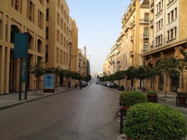 An empty street in Beirut 