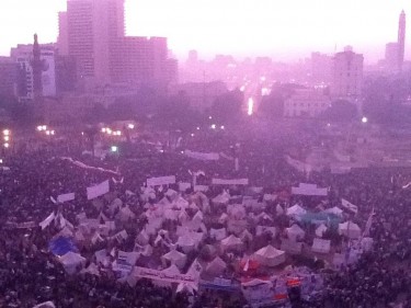 Thousands protesting at Tahrir Square in Cairo now 