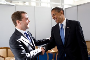 Obama incontra  Medevedev al Business forum del 6 luglio 2009, fotografia della Casa Bianca, dominio pubblico
