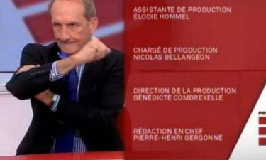  former french minister of defense "flips the bird" on TV to a recognition of french colonial crimes in Algeria 