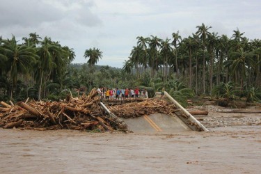 A damaged bridge in Caraga region