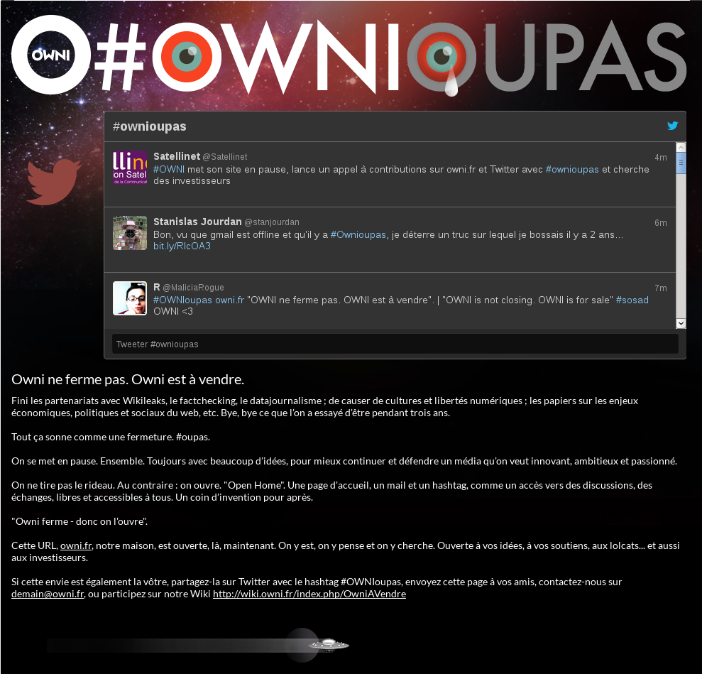 #OWNIoupas, screenshot of the home page of the website.