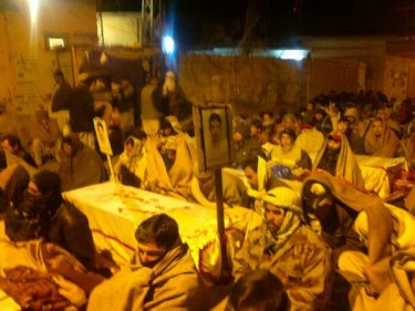 People sitting firm. Night temperature in Quetta stays below zero degree centigrade. 