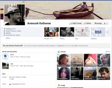 Kabanovs Facebookpagina, 14 januari 2013