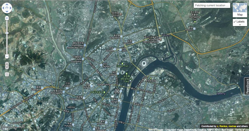 North Korea in Google Map