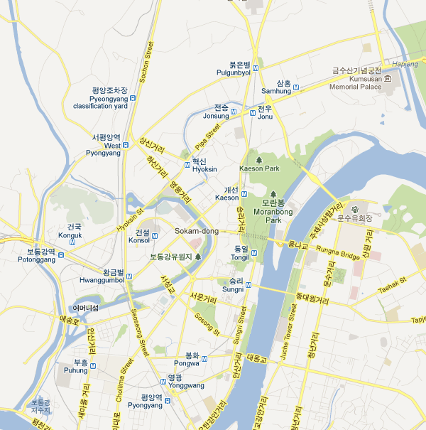 North Korea in Google Map