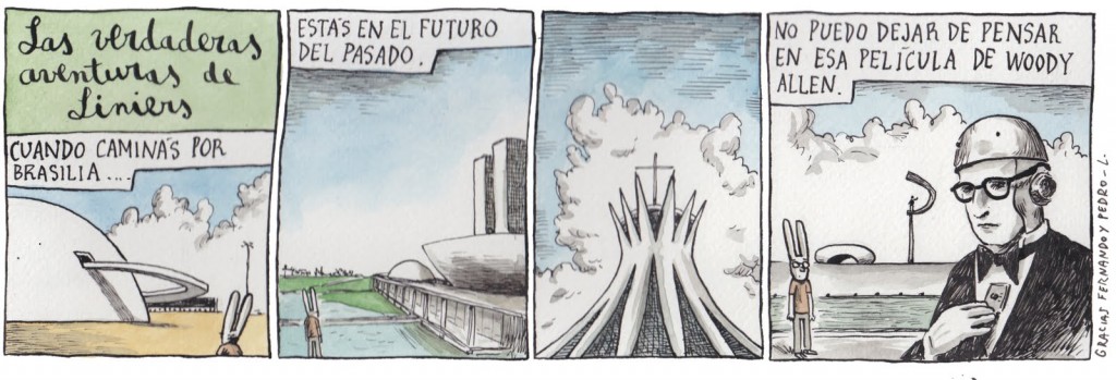 The real adventures of Liniers republished in the blog Raio Laser under a CC License -CC BY-NC-ND 3.0.