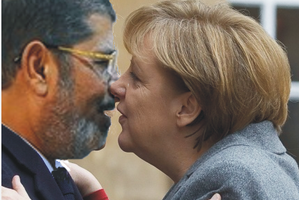 The Photoshopped picture of Morsi kissing Merkel that went viral 