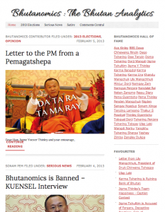 Captura de tela do Bhutanomics.com