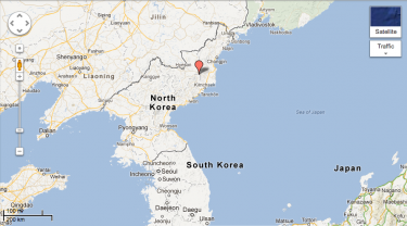 Location of the North Korea nuclear test. It is a lot closer to China than South Korea and Japan. 
