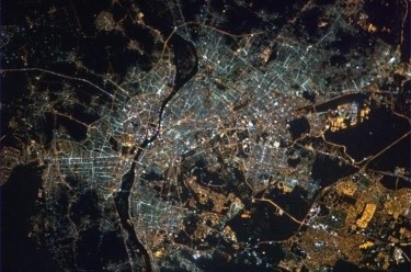 Cairo from Space. Photograph shared by @Cmdr_Hadfield on Twitter 