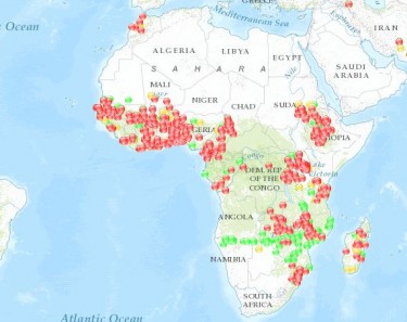خريطة تفاعلية تجمع البلاغات عن البعوض الحامل للملاريا المقاوم للمبيدات الحشرية.