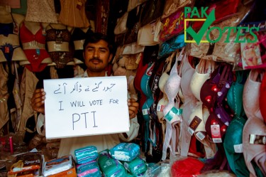 A shopkeeper vows to vote for PTI