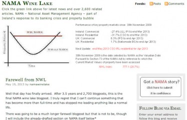 screen shot of the NAMA Wine Lake blog homepage as of May 19 2013