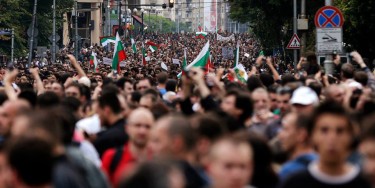 Thousands gather to protests in the streets of Sofia. (Photo used with permission)