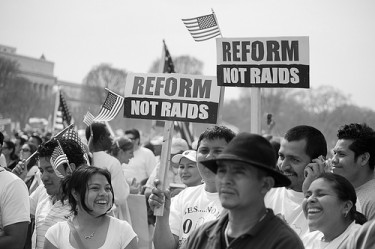Rassemblement pro-immigration. Photo par Anuska Sampedro (CC BY-NC-ND 2.0)