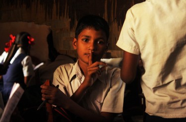 A student a government funded Hindi school in Mumbai, India (Photo: Chirag Sutar)