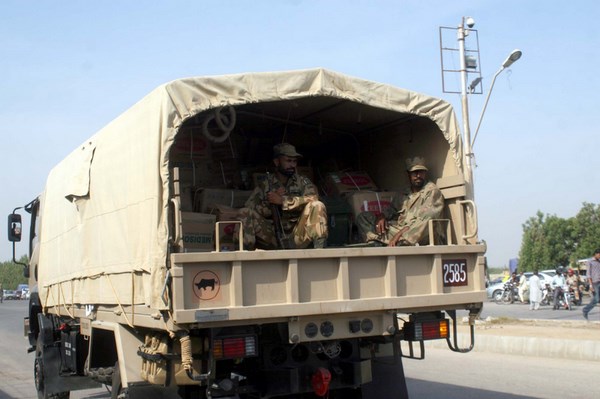 Pakistan Army Medical Squad leaves for Balochistan to treat with earthquake affected of Awaran at Malir Cantt in Karachi. Image by ppiimages. Copyright Demotix (25/9/2013)