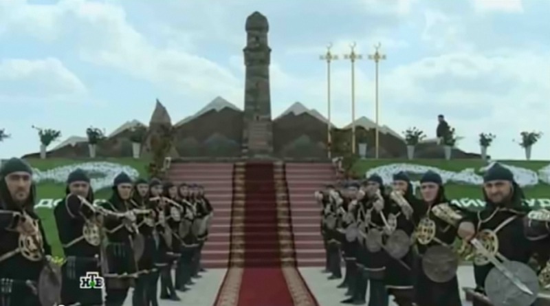 Dedication of the Dadi-Yurt memorial. YouTube screenshot.