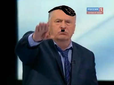Vladimir Zhirinovsky as Hitler. Anonymous image distributed online.