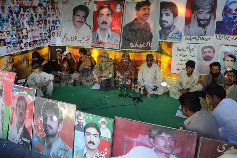 Quetta: A view of Baloch Missing Persons Camp, Mama Qadeer Baloch Addressing, This Camp Completes 1300 Days. Image by ppiimages. Copyright Demotix (1/6/2012) 