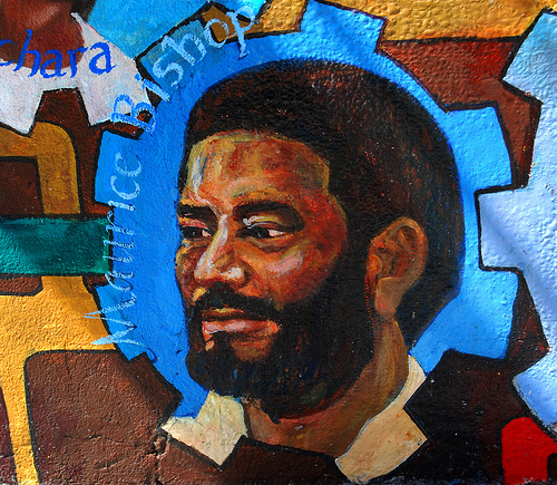 Painting of Maurice Bishop; photo by Paul Lowry.